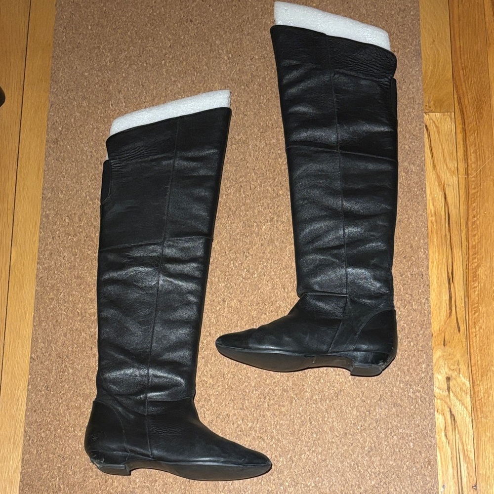 Steve Madden Over-The-Knee Tall Black Leather Boots
